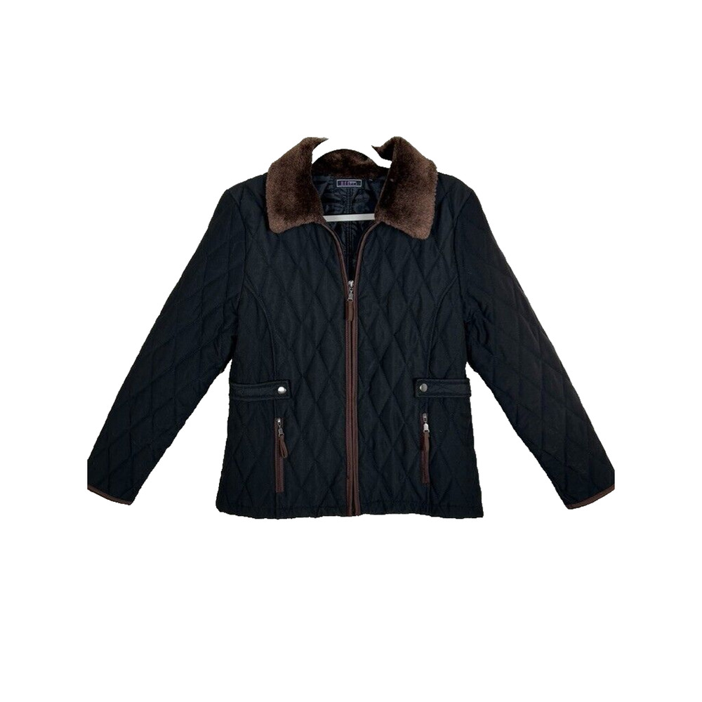 Effeci Creazioni jacket Women's Sz PL Barn jacket faux fur collar